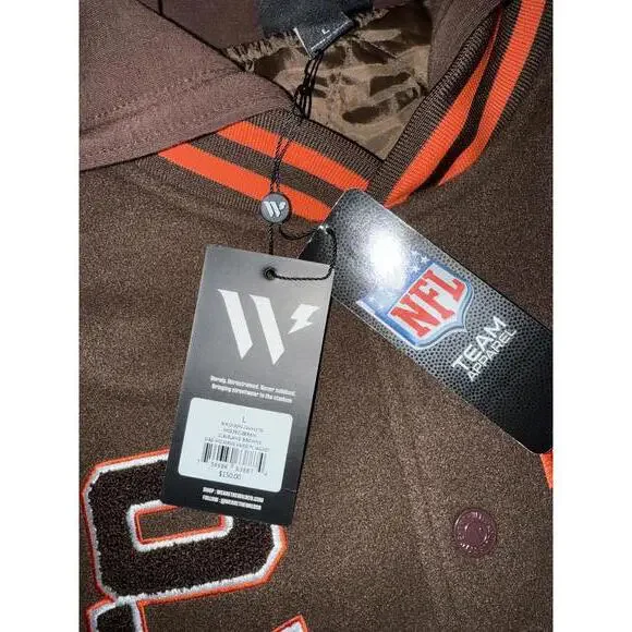 Cleveland Browns Womens Varsity Jacket with Hood - Picture 2 of 3